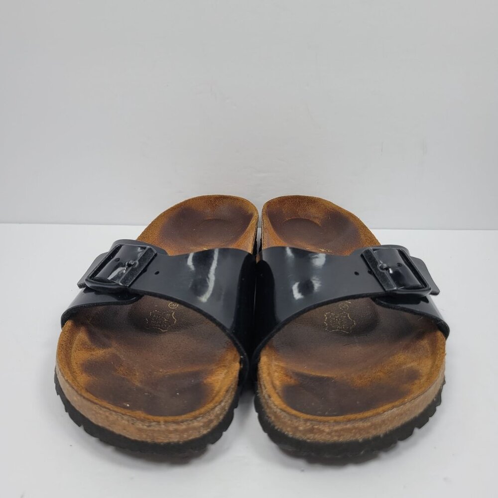 Birkenstock Madrid Women's Black Patent Slide Sandals US Size 8.5 EU 39 - Picture 3 of 9